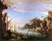 ROSA, Salvator Harbour with Ruins af oil painting